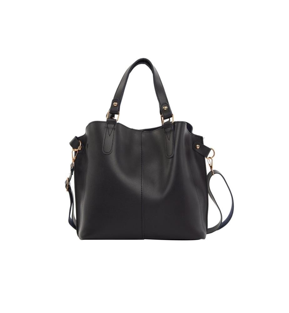 Sac bandoulière, 100 % cuir PU, bleu marine
