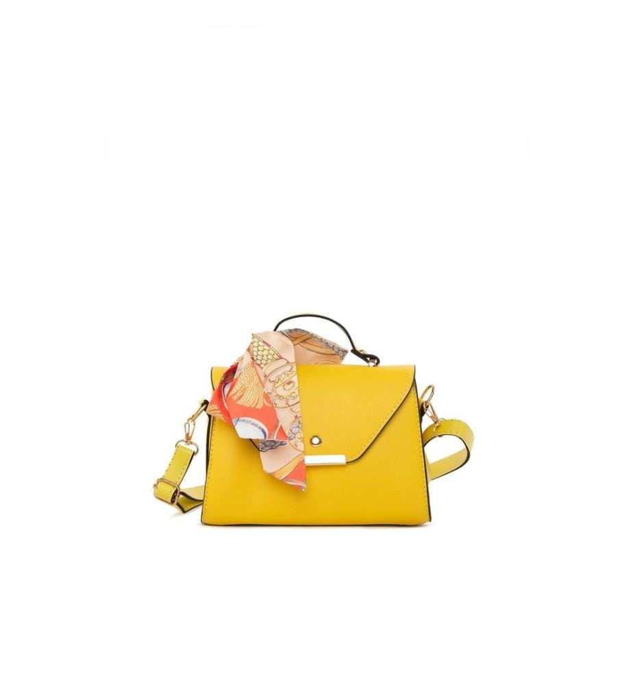 Sac à main, 100 % cuir PU, jaune