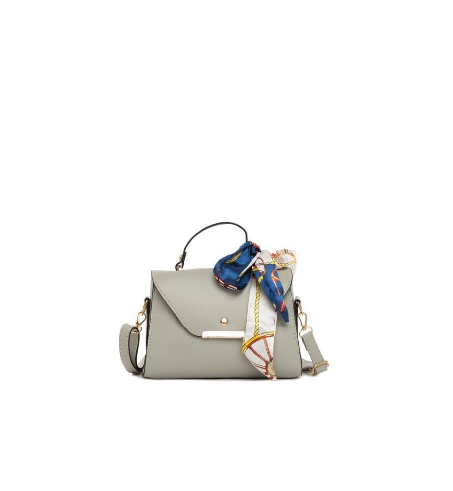 Sac à main, 100 % cuir PU, gris