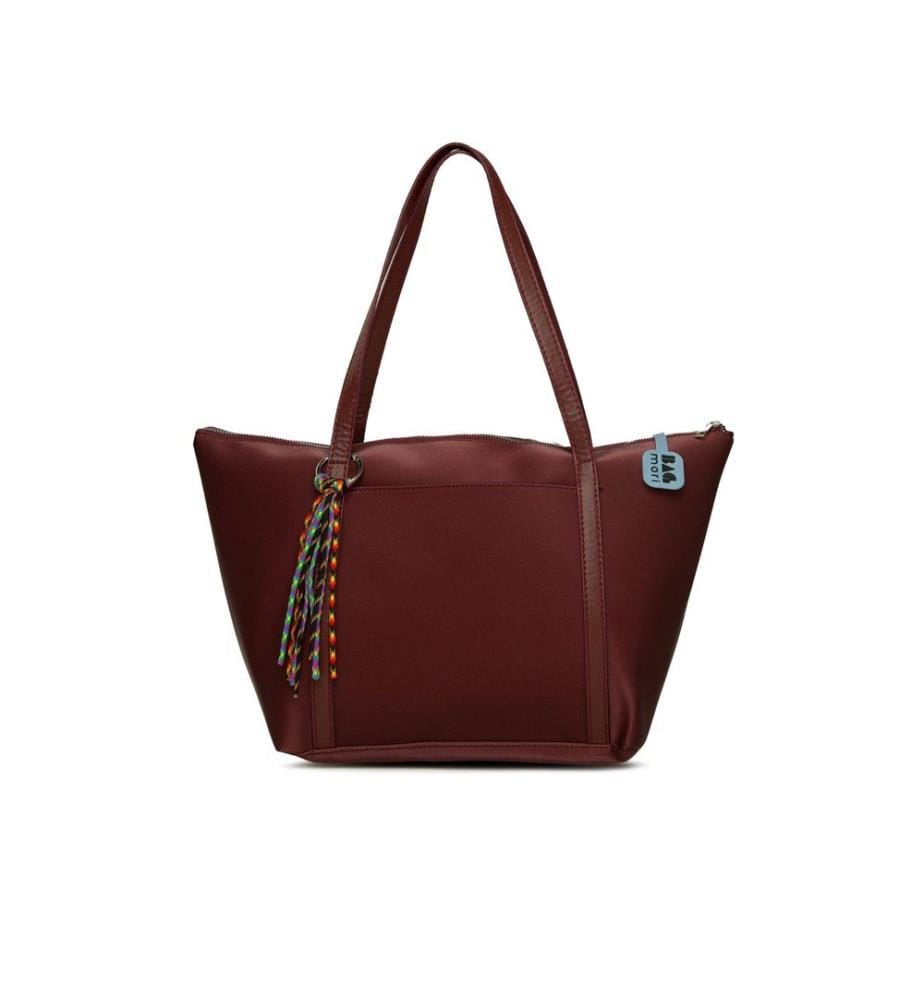 Sac cabas, 100 % satin, bordeaux