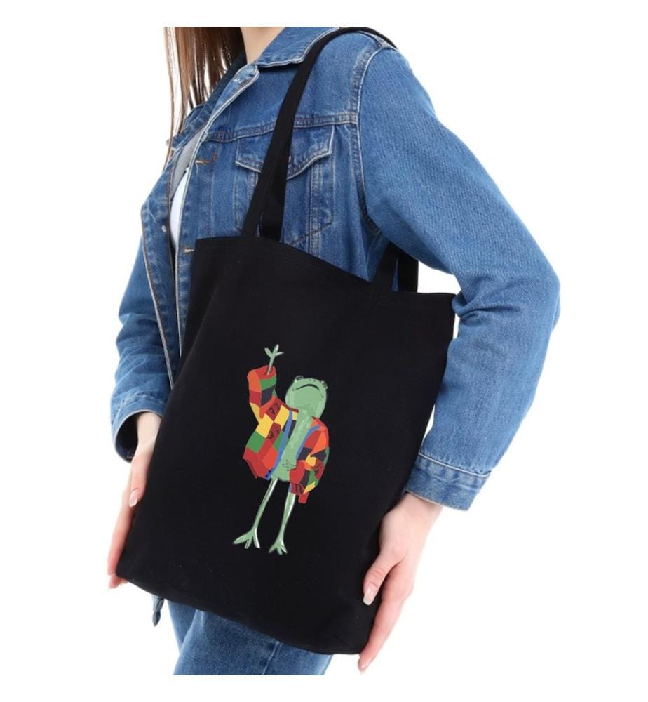Sac cabas, 100 % coton, noir