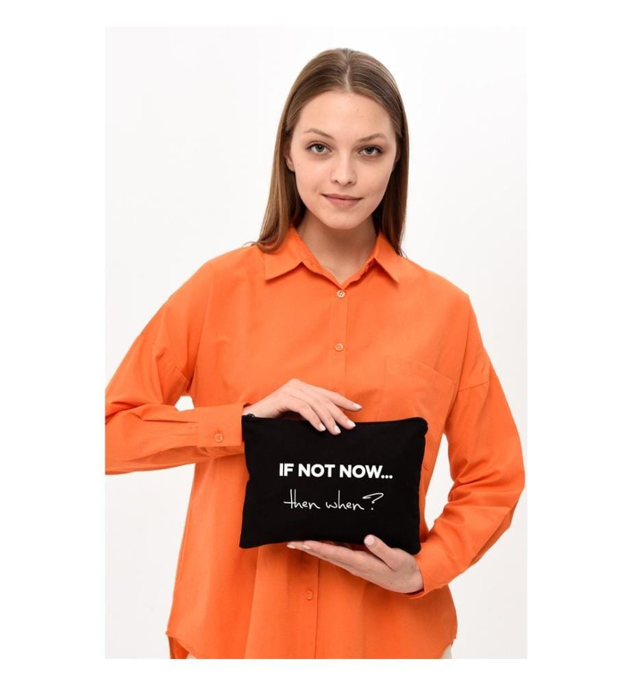 Trousse de maquillage, 100 % coton, noire