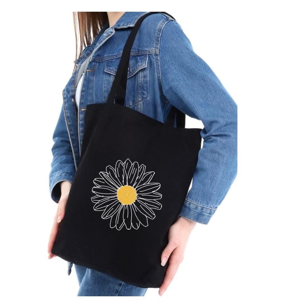 Sac cabas, 100 % coton, noir