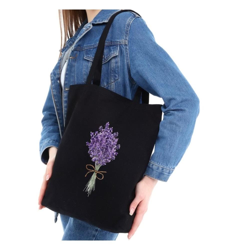 Sac cabas, 100 % coton, noir