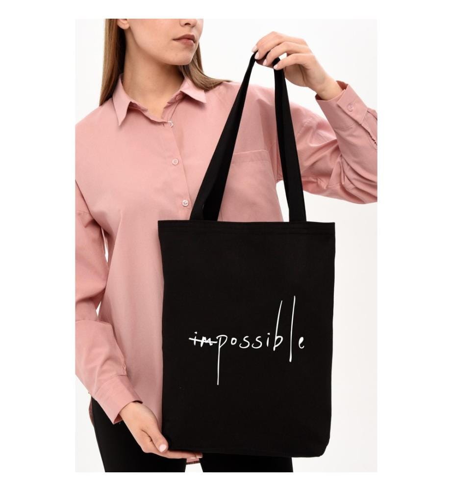 Sac cabas, 100 % coton, noir