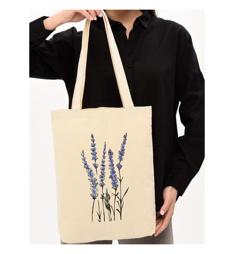 Sac cabas, 100 % coton, crème