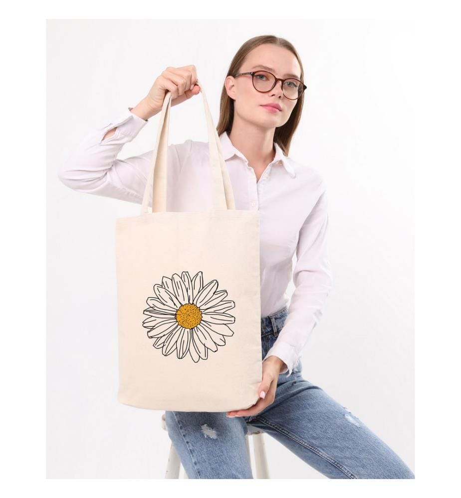 Sac cabas, 100 % coton, crème