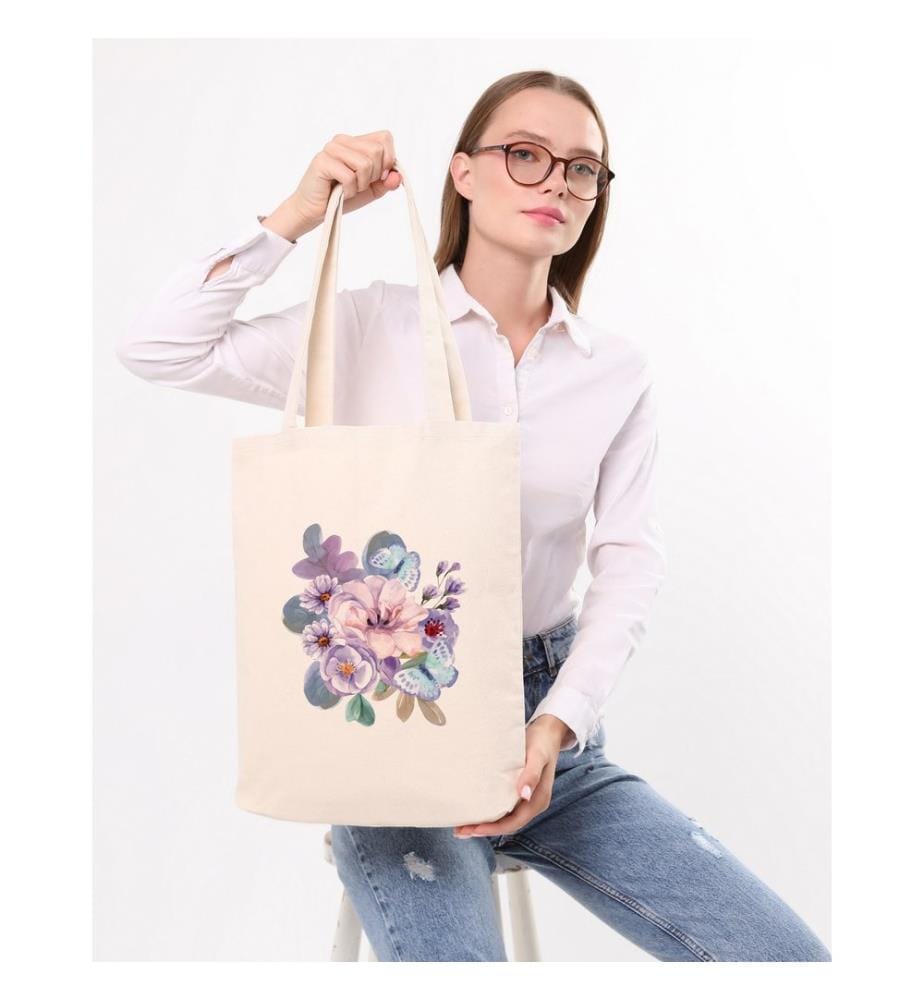 Sac cabas, 100 % coton, crème