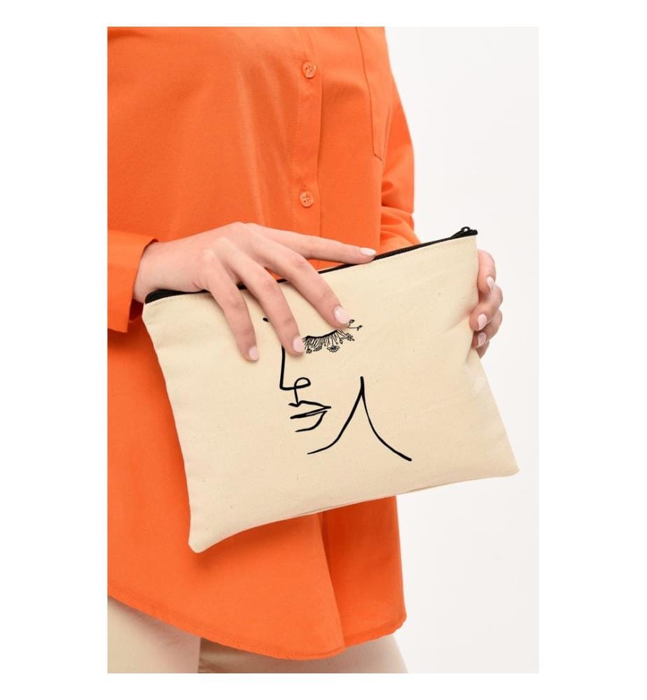 Trousse de maquillage, 100 % coton, crème