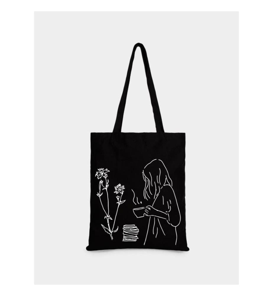 Sac fourre-tout, 100 % coton et polyester mélangés, noir
