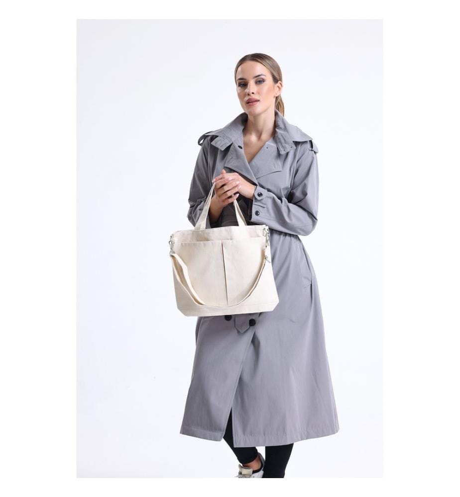 Sac fourre-tout, 100 % toile, crème