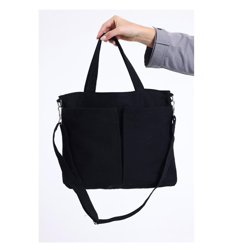 Sac fourre-tout, 100 % toile, noir
