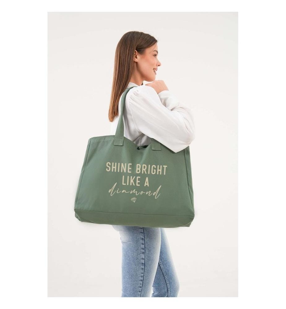 Sac fourre-tout, 100 % toile, vert