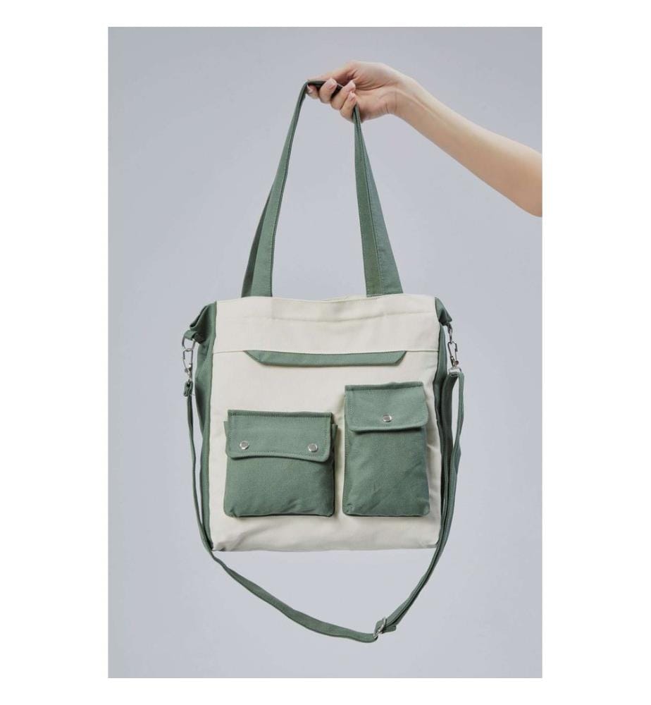 Sac fourre-tout, 100 % toile, vert