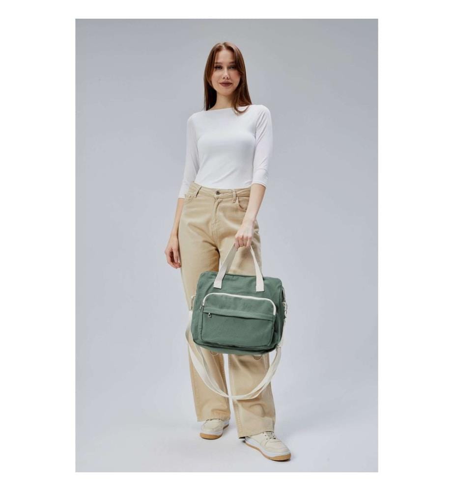 Sac fourre-tout, 100 % toile, vert
