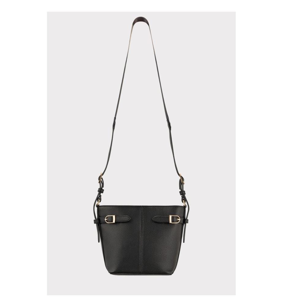 Sac bandoulière, 100 % cuir PU, noir