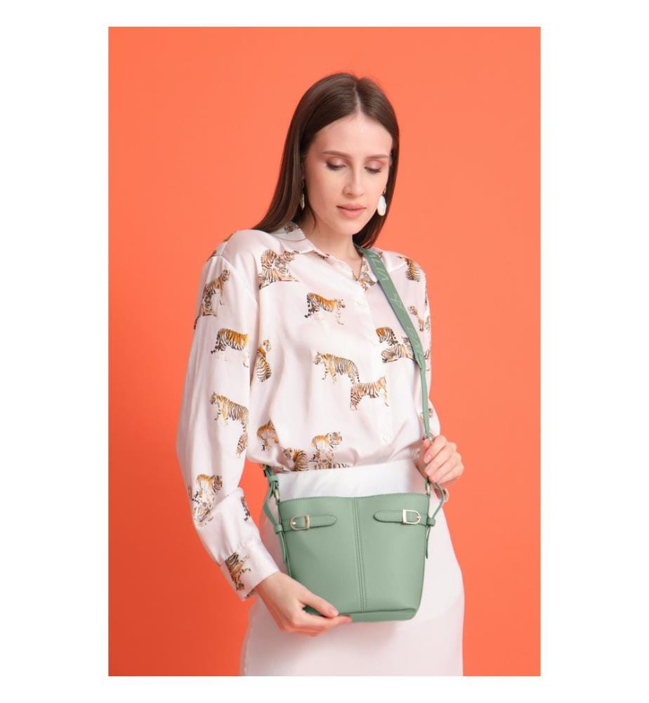 Sac bandoulière, 100 % cuir PU, menthe