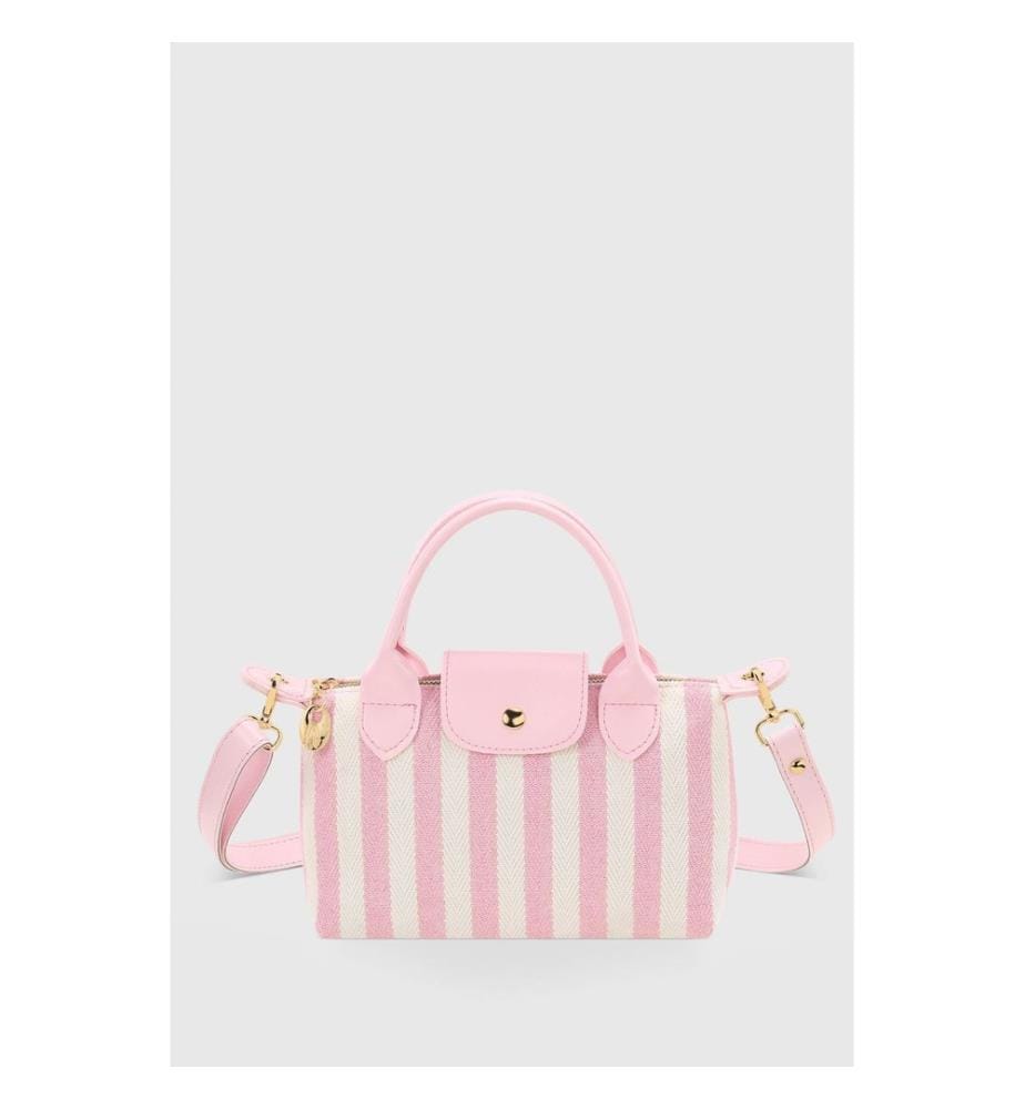 Sac bandoulière, 100 % toile, rose