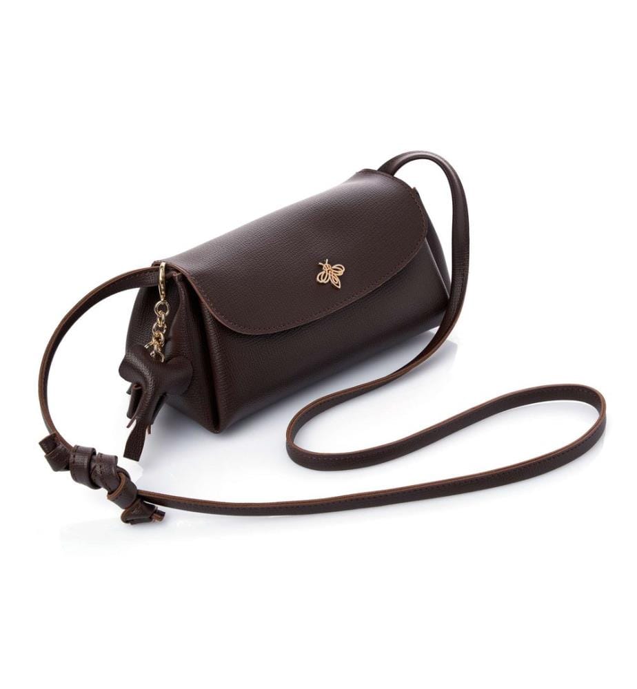 Sac bandoulière, 100 % cuir polyvinyle, marron