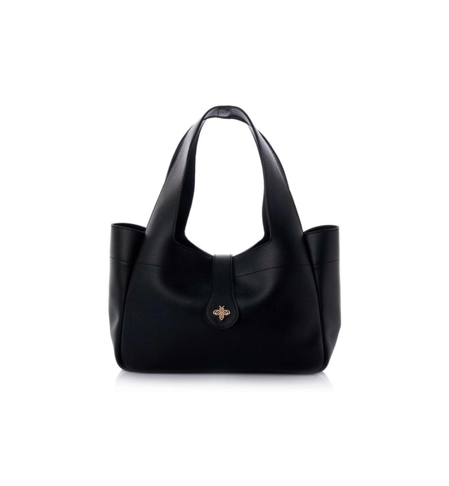 Sac bandoulière, 100 % cuir polyvinyle, noir