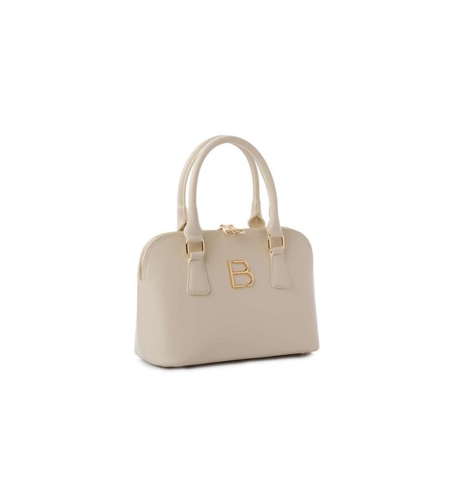 Sac à main, 100 % cuir polyvinyle, crème