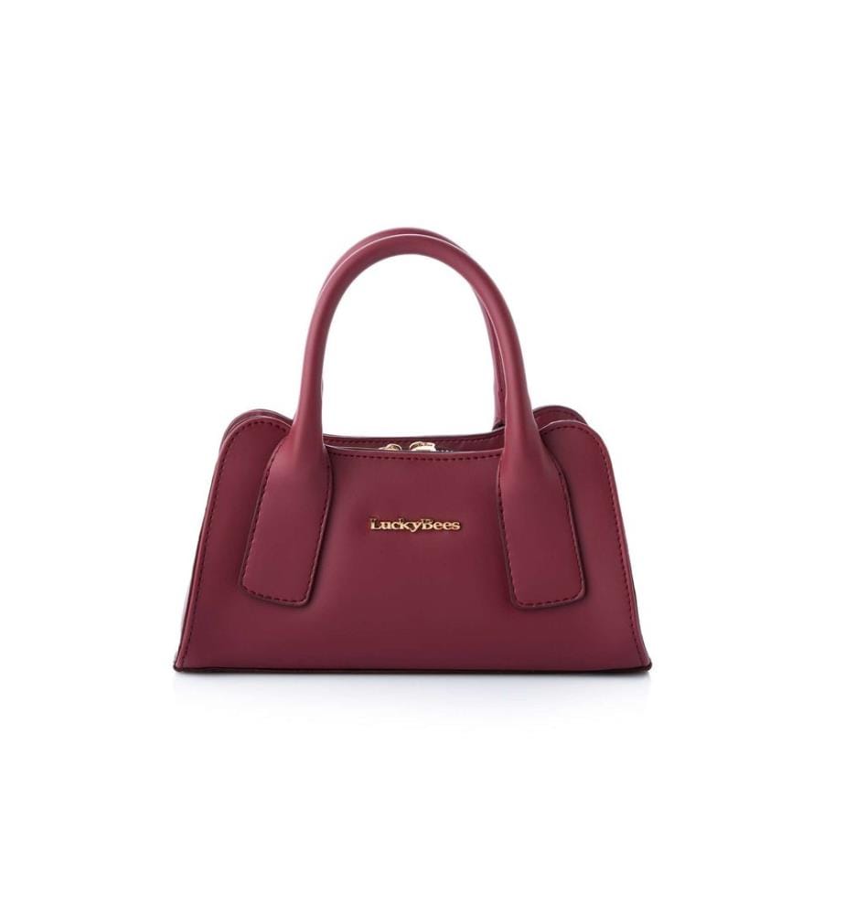Sac à main, 100 % cuir polyvinyle, bordeaux