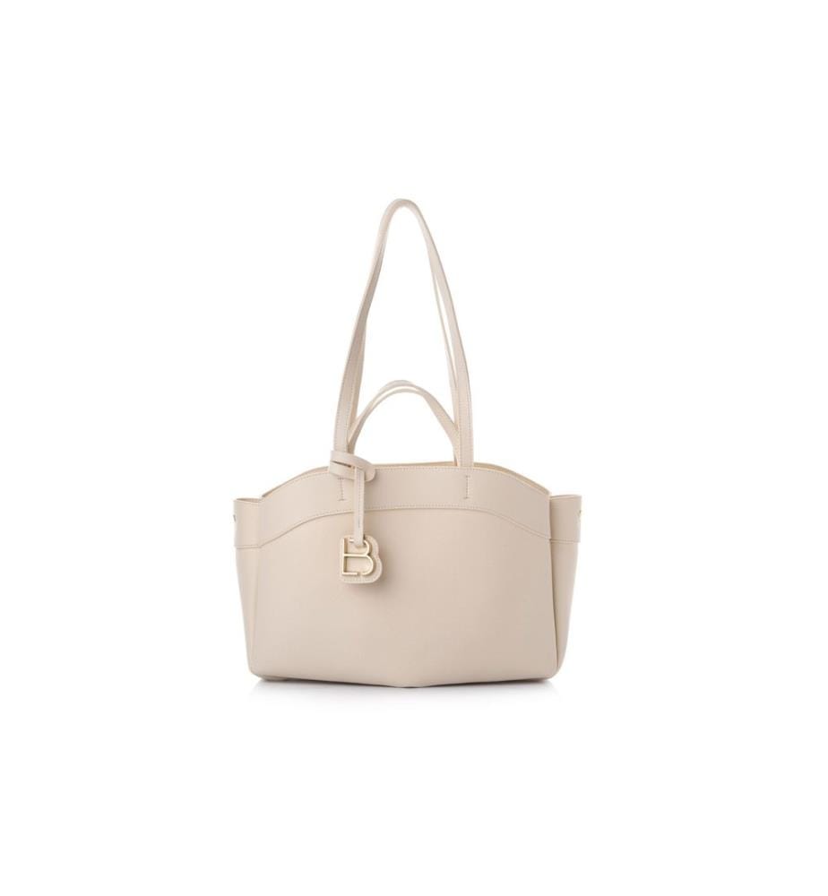 Sac bandoulière, 100 % cuir polyvinyle, crème