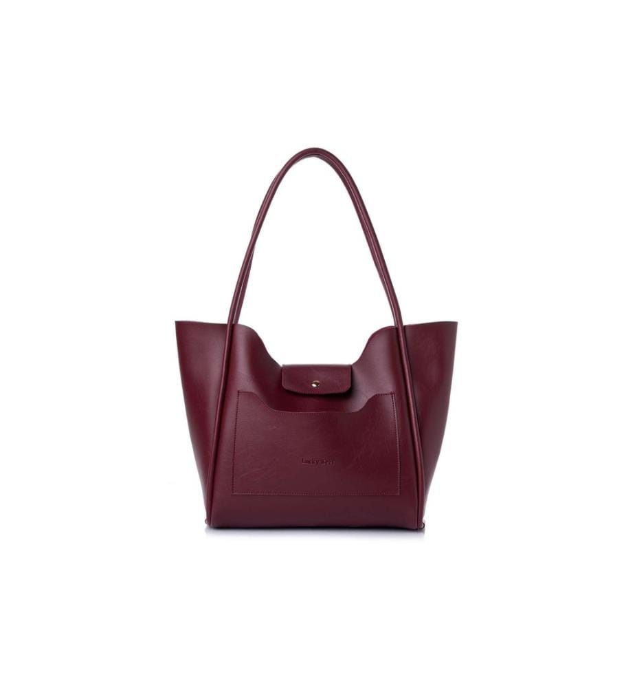 Sac bandoulière, 100 % cuir polyvinyle, rouge bordeaux