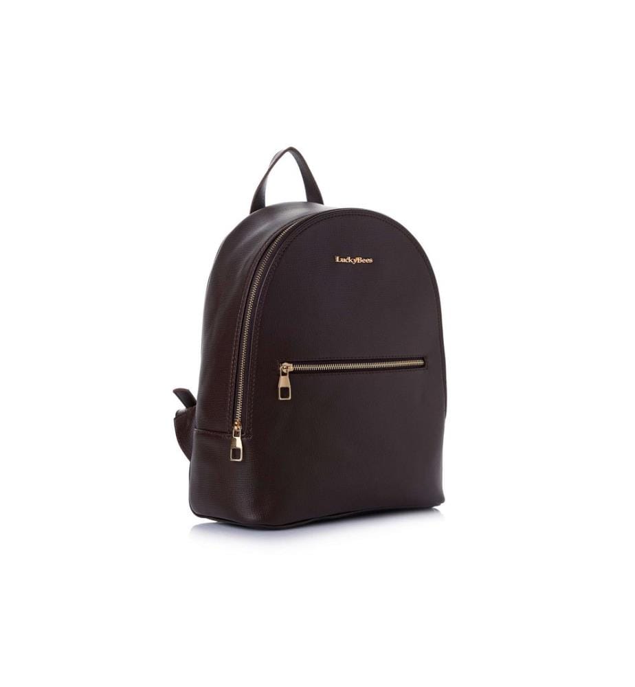 Sac à dos, 100 % cuir polyvinyle, marron