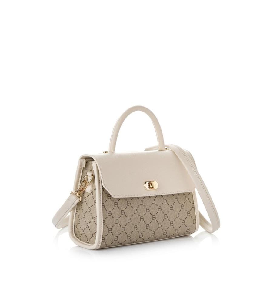 Sac à main, 100 % cuir polyvinyle, crème