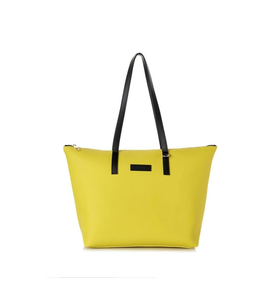 Sac fourre-tout, 100 % cuir polyvinyle, jaune