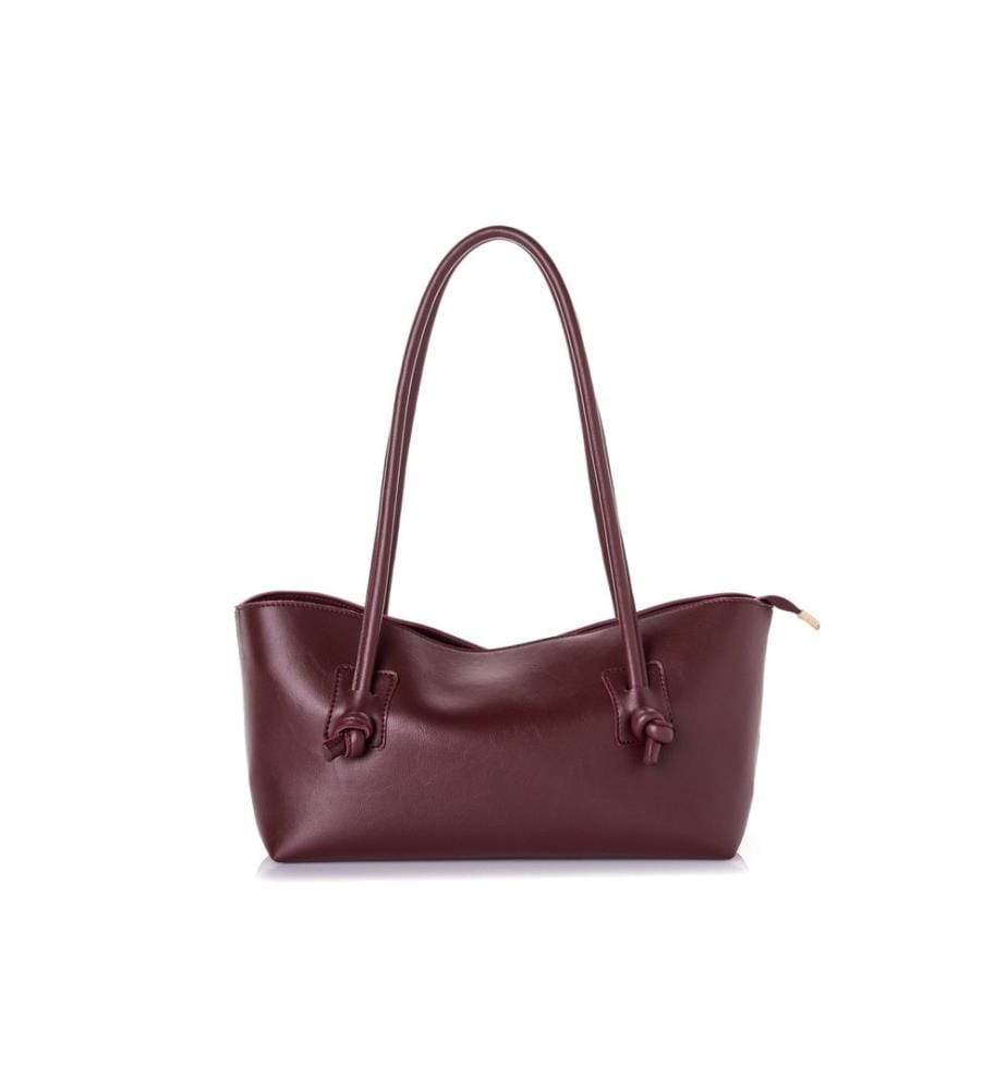 Sac bandoulière, 100 % cuir polyvinyle, bordeaux