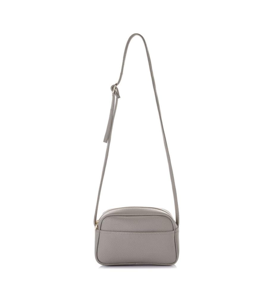 Sac bandoulière, 100 % cuir polyvinyle, gris