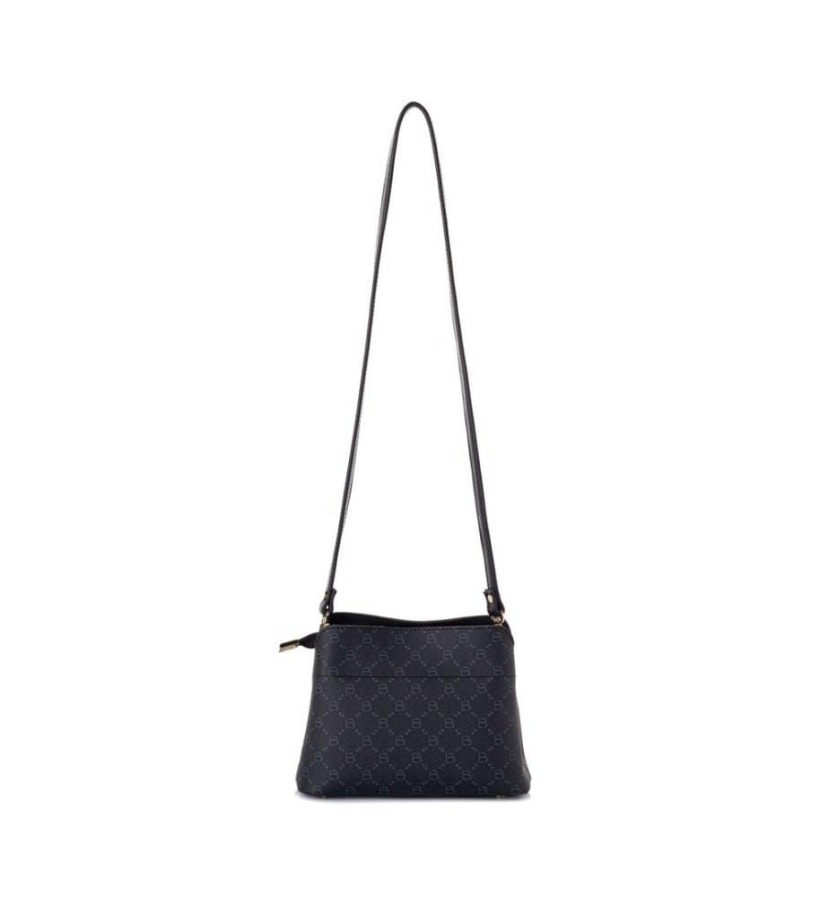 Sac bandoulière, 100 % cuir polyvinyle, noir