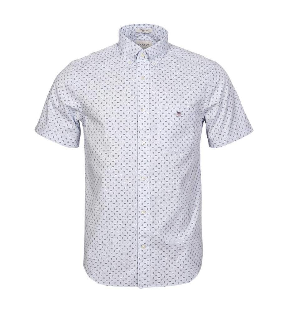 Chemise Regular Fit Micro Print - Bleu clair