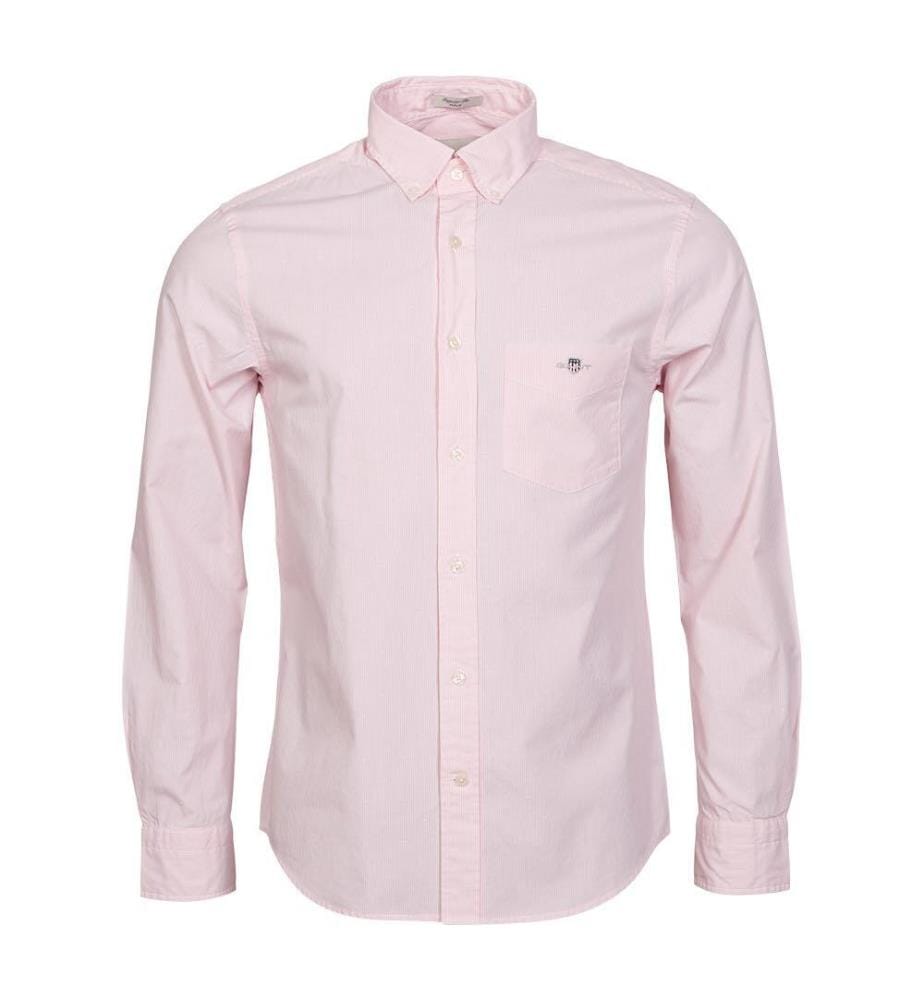 Chemise Regular Fit Dobby Dot Stripe - Geranium Pink
