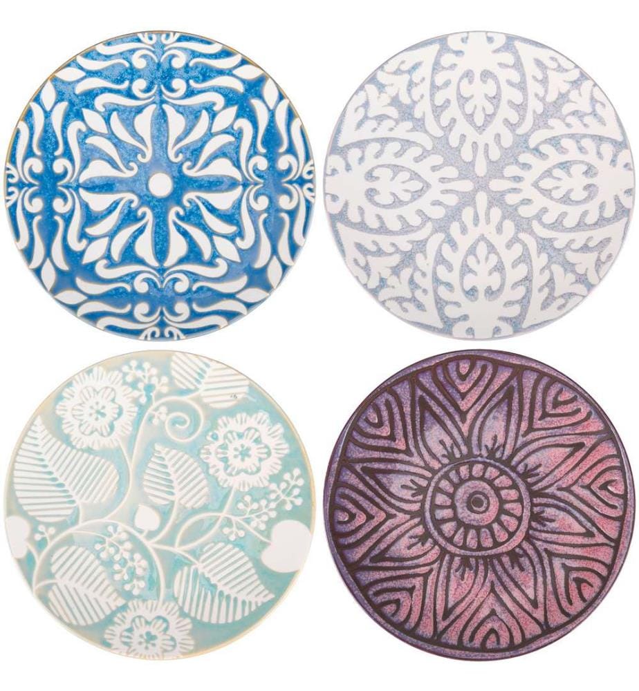 Lot de 4 plaques réactives - Ø 22 cm / 4 couleurs aléatoires