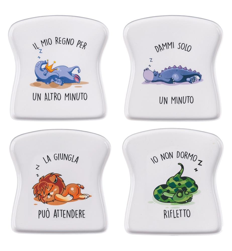 Lot de 4 Assiettes à toast Lazy - Assorti