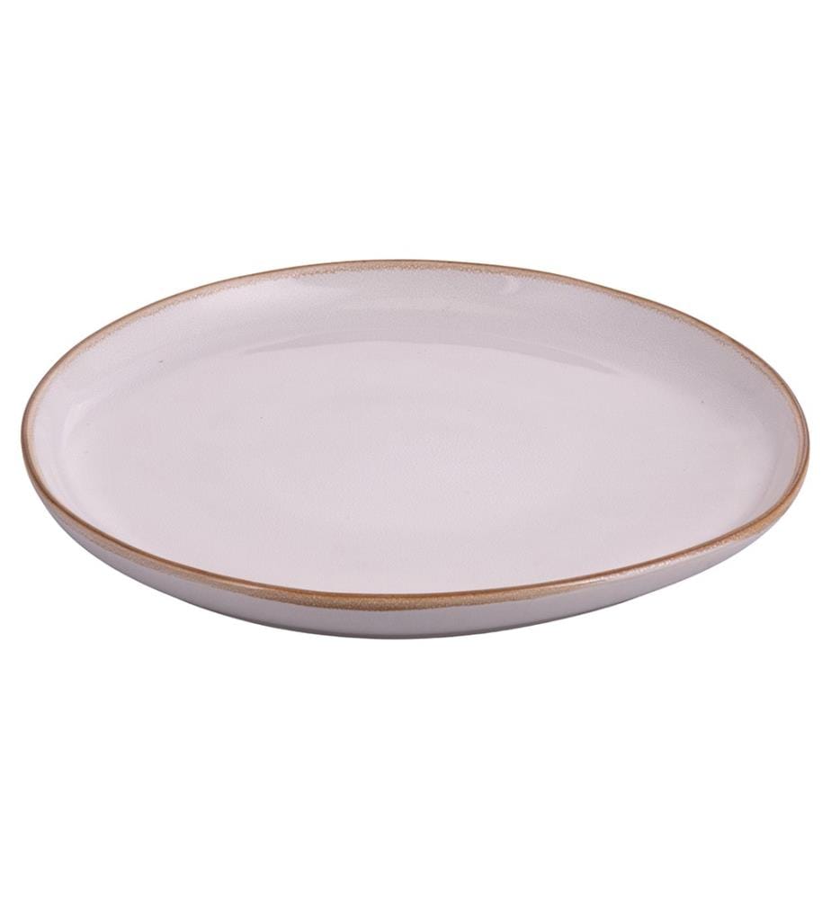Lot de 6 assiettes à dîner - Ivoire et ocre
