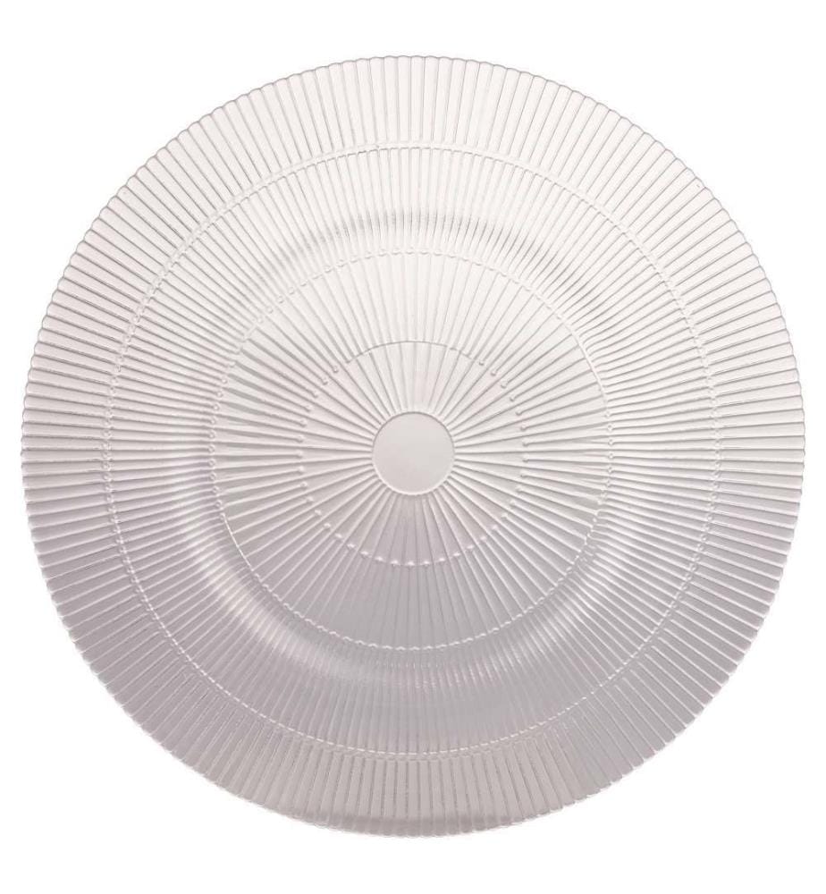 Lot de 4 sous-plats en verre rayé - Transparent / 33 cm