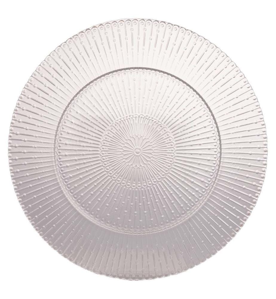Lot de 4 sous-plats en verre rayé Stripes Glass C - 33 cm
