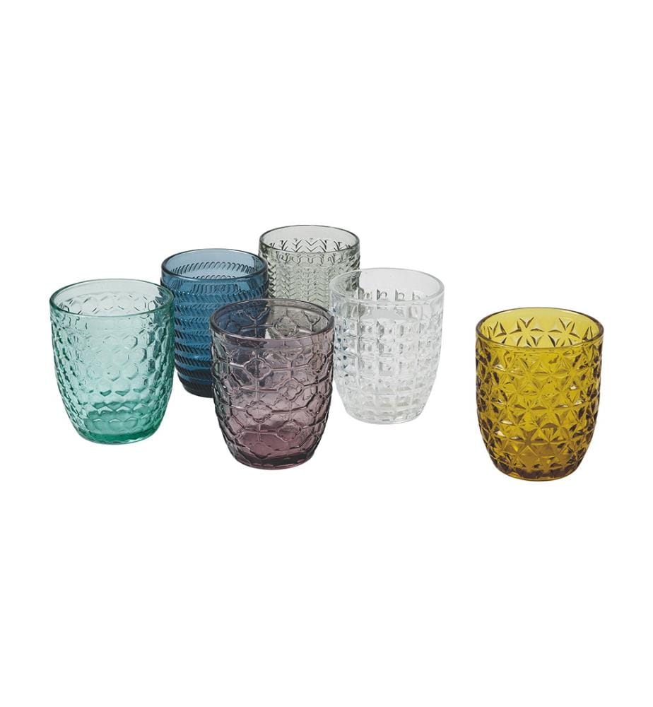 Lot de 6 verres à eau Géométrie - Multicolore