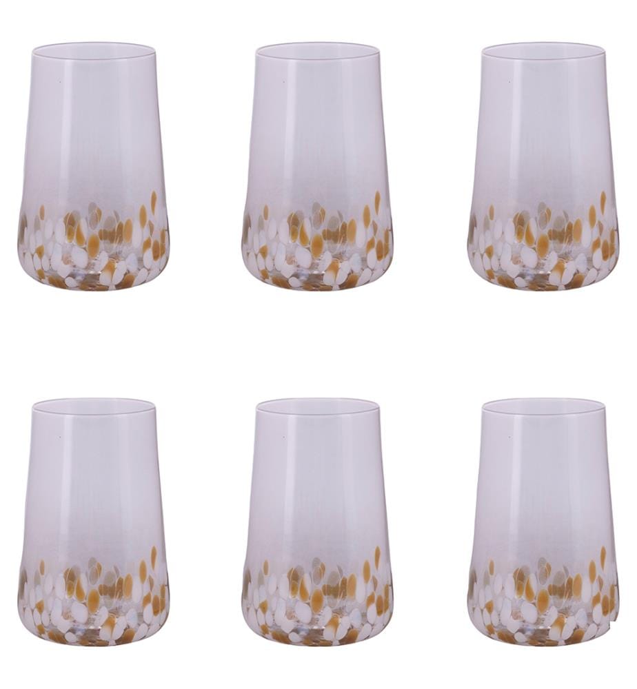 Lot de 6 verres à eau - 590 ml / Doré