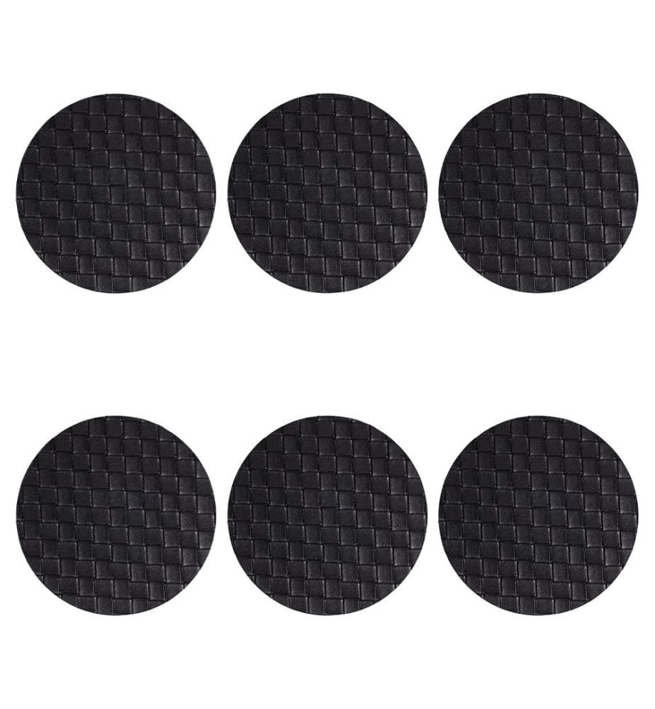 Horeca Set de 6 sous-verres noirs tissés D10cm