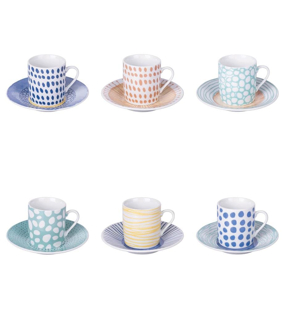 Lot de 6 tasses Marea - 90 ml / Assorti