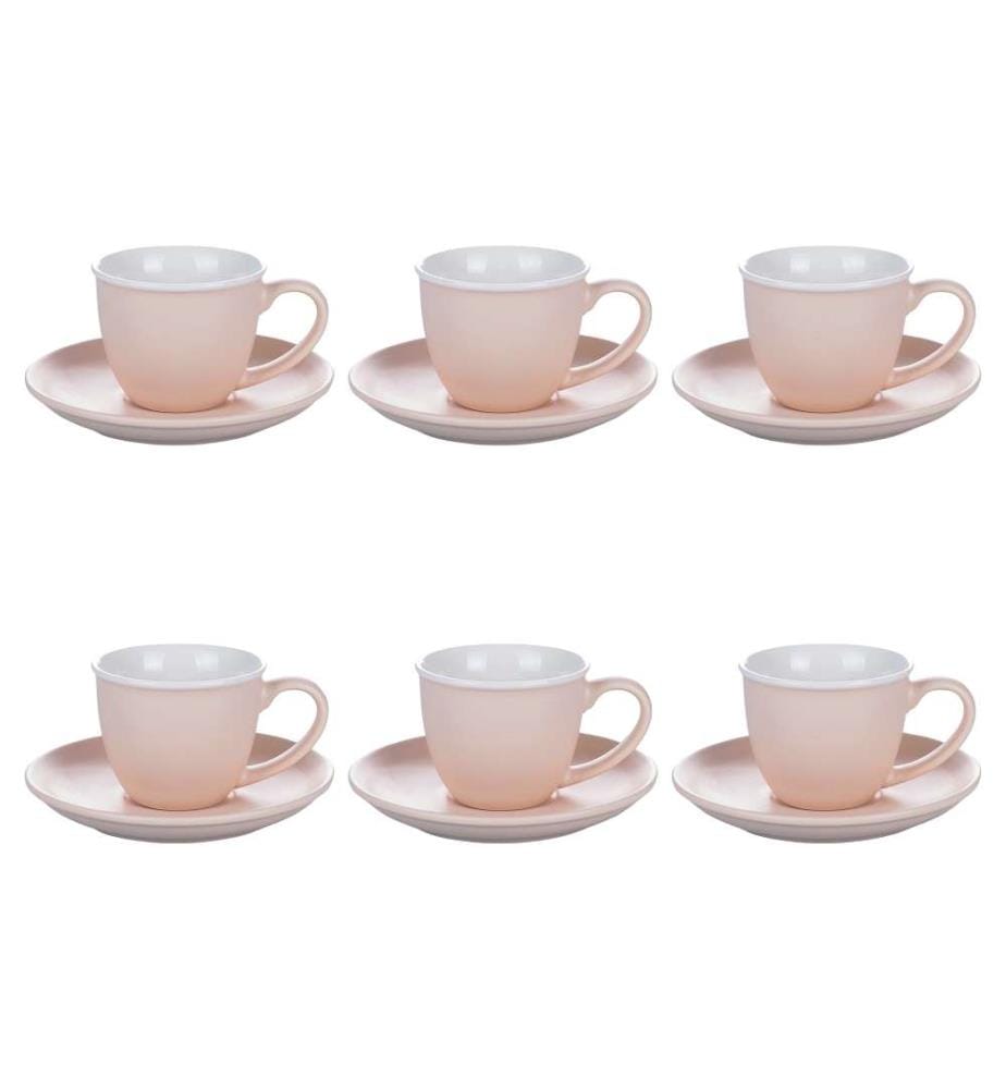 Lot de 6 tasses - 100 ml avec soucoupe / Oh Sandy