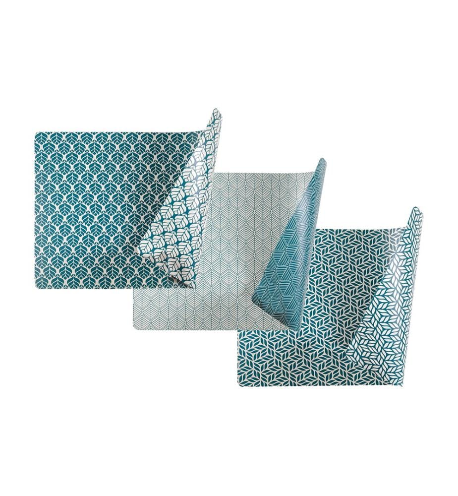 Lot de 6 sets de table double face Bali Leaf - Assortis