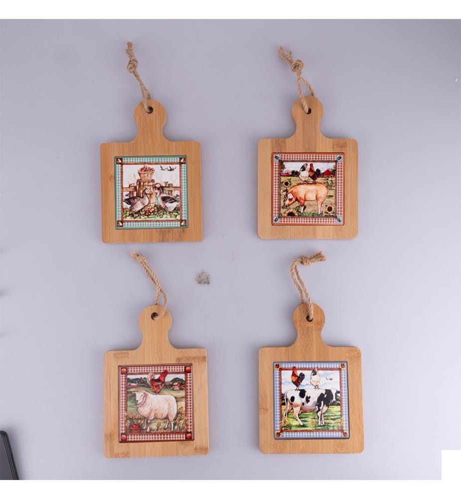 Lot de 4 planches à découper - Bois