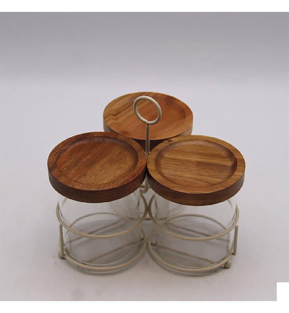 Lot de 3 pots Toni - 390 ml / Verre / Sable