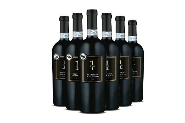 Lot de 6 Bouteilles de vin rouge UNO Primitivo di Manduria - 75 cl